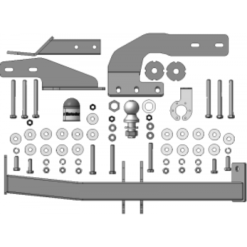 93104-E MOTODOR Фаркоп с оцинкованным шаром на Haval H6 2015-2020, Haval M6 2023-. Необходима подрезка бампера. Тип шара: E. Нагрузки: 1500/75 кг, масса фаркопа 17,5 кг (без электрики в комплекте)