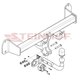 B-084 STEINHOF Фаркоп на BMW 3-Series Gran Turismo F34 06/2013-2019 без подрезки бампера. Тип шара: A. Нагрузки: 1950/85 кг, масса фаркопа 16 кг (без электрики в комплекте)
