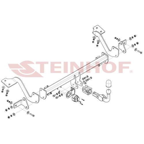 C-024 STEINHOF Фаркоп на Peugeot Partner II L1 4380 мм, включая Tepee 2008-2018, Citroen Berlingo II L1 4380 мм 2008-2018, Peugeot Partner III L1 2018-, Peugeot Rifter L1 4403 мм 2018-, Citroen Berlingo III L1 4403 мм 2018-, Toyota ProAce City L1 4403 мм,