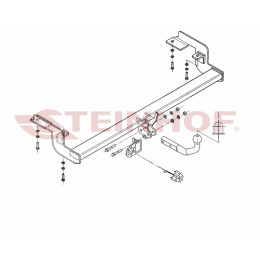 C-032 STEINHOF Фаркоп на Citroen C5 седан/лифтбек 2001-2004 без подрезки бампера. Тип шара: A. Нагрузки: 1800/75 кг, масса фаркопа 21,5 кг (без электрики в комплект
