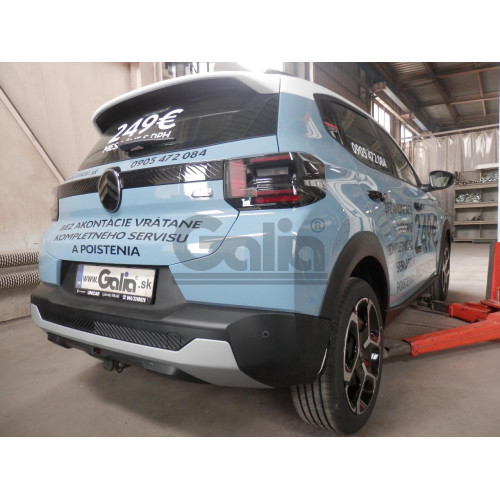 C075A GALIA Полностью оцинкованный фаркоп на Citroen C3 2024-, FIAT Grande Panda 2025-. Тип шара: A. Невидимый вырез бампера. Нагрузки: 1000/85 кг, масса фаркопа 15,22 кг