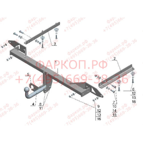 CV 09 AVTOS Фаркоп на Chevrolet Orlando 2011-2018. Необходима подрезка бампера. Тип шара: A. Нагрузки: 1500/75 кг, масса фаркопа 16 кг (без электрики в комплекте)