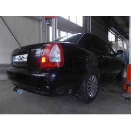 D014C GALIA Полностью оцинкованный фаркоп на Daewoo Nubira седан 1997-2003. Тип шара: C (горизонтальный съемный). Невидимый вырез бампера. Нагрузки: 1200/75 кг, 