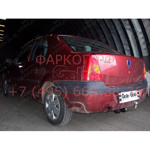 D033A GALIA Полностью оцинкованный фаркоп на Renault Logan седан 2005-2014. Тип шара: A. Установка без снятия и выреза бампера. Нагрузки: 1100/75 кг, масса фаркопа 13,02 кг