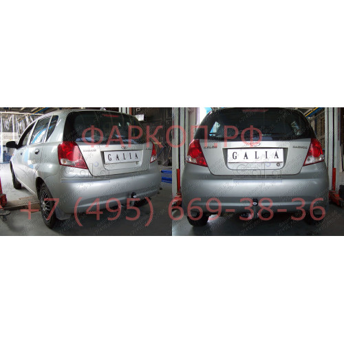 D038A GALIA Полностью оцинкованный фаркоп на Chevrolet Aveo хетчбек 3/5 дверей 2002-2012, Daewoo Kalos хетчбек 3/5 дверей 2002-2012. Тип шара: A. Невидимый вырез бампера. Нагрузки: 1100/50 кг, масса фаркопа 15,32 кг