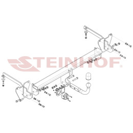 F-068 STEINHOF Фаркоп на FIAT Doblo, в т.ч. Maxi, кроме CNG 2010-2022, Opel Combo L1,L2, кроме CNG 2012-2018 без подрезки бампера. Тип шара: A. Нагрузки: 1500/75 кг, масса фаркопа 23,6 к