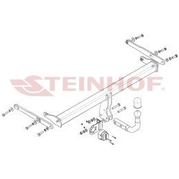 F-291 STEINHOF Фаркоп на Ford Focus 4 хетчбек 5 дверей 04/2018-. Требуется подрезка бампера. Тип шара: A. Нагрузки: 2000/100 кг, масса фаркопа 16,3 кг (без электрики 