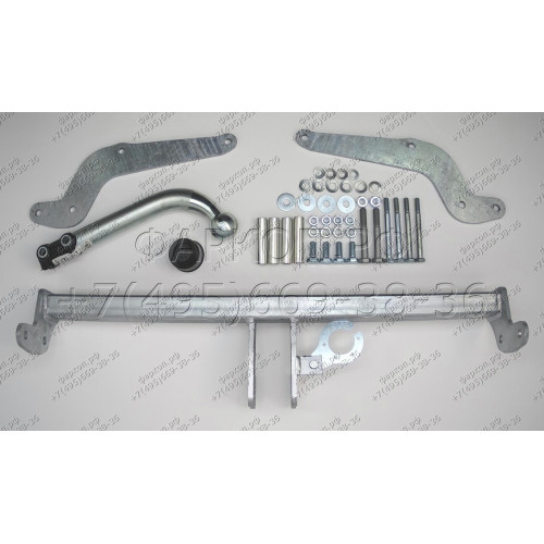 F097A GALIA Полностью оцинкованный фаркоп на Ford Mondeo седан/хетчбек 2000-2006. Подрозетник убирается за бампер. Тип шара: A. Невидимый вырез бампера. Нагрузки: 1800/75 кг, масса фаркопа 17,01 кг