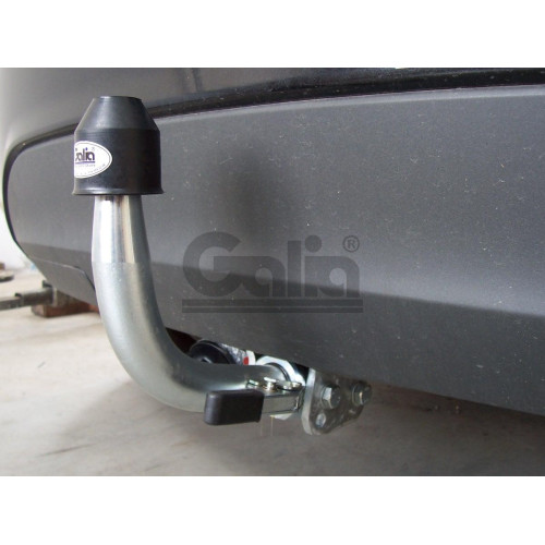 F110A GALIA Полностью оцинкованный фаркоп на Ford Fiesta хетчбек 2008-2019. Особенности: колесная база 2489 мм. Тип шара: A. Требуется подрезка бампера. Нагрузки: 1000/50 кг, масса фаркопа 14,01 кг