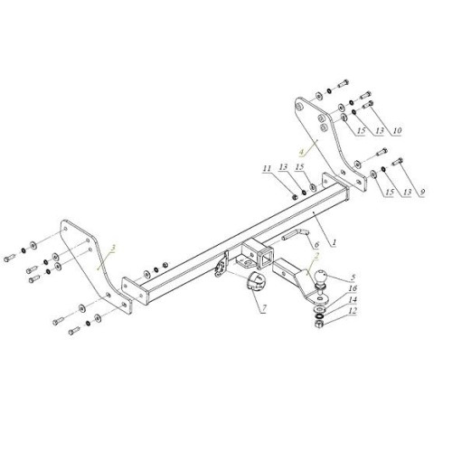 FA 0646-E Бизон Фаркоп на Great Wall Wingle 3,5,7 2008- без подрезки бампера. Тип шара: E (легкосъемный шар под квадрат). Нагрузки: 3200/120 кг. Не комплектуется электрикой