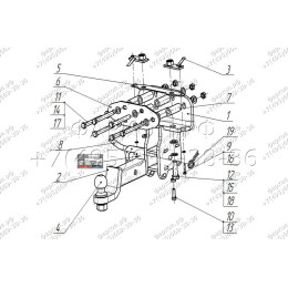 3010-E ORIS Фаркоп на Toyota Land Cruiser 200 2014-2021, Lexus LX 2007-2021. Необходима подрезка бампера. Тип шара: E. Нагрузки: 2500/100 кг, масса фаркопа 15,5 кг (без электрики 