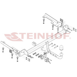 H-081 STEINHOF Фаркоп на Honda CR-V 2012-2017 без подрезки бампера. Тип шара: A. Нагрузки: 2000/110 кг, масса фаркопа 18 кг (без электрики в комплекте)