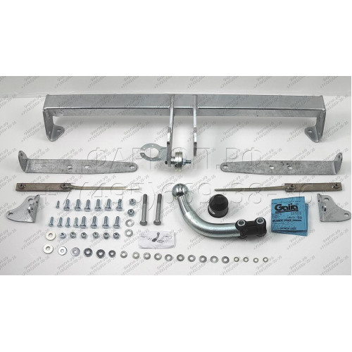 H096A GALIA Полностью оцинкованный фаркоп на Honda Jazz 2014-2020, Honda Fit 2013-2020. Тип шара: A. Невидимый вырез бампера. Нагрузки: 1200/80 кг, масса фаркопа 13,32 кг