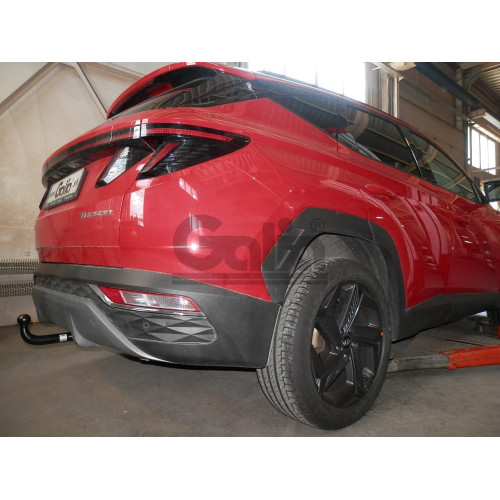 H120V GALIA Полностью оцинкованный фаркоп на Hyundai Tucson 2021-2024, 2024-, Kia Sportage 2022-2025, 2025-. Подрозетник убирается за бампер. Тип шара: AV (вертикальное быстросъемное крепление шара на ключе). Установка без выреза бампера. Нагрузки: 2000/1