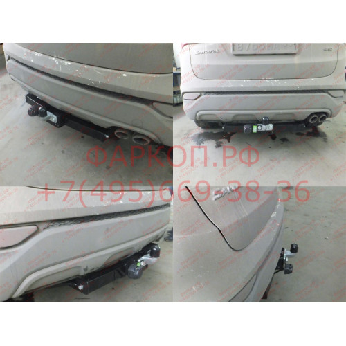 H224-F Лидер-плюс ТСУ для Hyundai Santa Fe 2012-2018, Kia Sorento 2012-2015 без снятия и выреза бампера. Тип шара: F. Нагрузки: 2000/100 кг, масса фаркопа 21,26 кг (без электрики в комплекте)