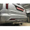 TCU00279 ТСС Фаркоп на Mitsubishi Pajero Sport 2021- с накладкой с надписью Pajero Sport без подрезки бампера. Тип шара: E (шаровый узел под американский квадрат). Нагрузки: 2500/120 кг