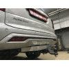 TCU00279 ТСС Фаркоп на Mitsubishi Pajero Sport 2021- с накладкой с надписью Pajero Sport без подрезки бампера. Тип шара: E (шаровый узел под американский квадрат). Нагрузки: 2500/120 кг