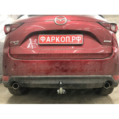 M129C GALIA Полностью оцинкованный фаркоп на Mazda CX-5 2012-2017, 2017-2025. Подрозетник убирается за бампер. Тип шара: C (горизонтальный съемный). Невидимый вырез бампера. Нагрузки: 2100/100 кг, масса фаркопа 19,6 кг
