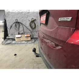 M129C GALIA Полностью оцинкованный фаркоп на Mazda CX-5 2012-2017, 2017-2025. Подрозетник убирается за бампер. Тип шара: C (горизонтальный съемный). Невидимый в