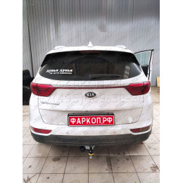91004-A MOTODOR Фаркоп с оцинкованным шаром на Kia Sportage дорестайл 2016-2018, Hyundai Tucson дорестайл 2015-2018 без выреза в бампере. Тип шара: A. Нагрузки: 1900/120 кг, м