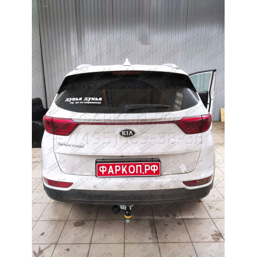 91004-A MOTODOR Фаркоп с оцинкованным шаром на Kia Sportage дорестайл 2016-2018, Hyundai Tucson дорестайл 2015-2018 без выреза в бампере. Тип шара: A. Нагрузки: 1900/120 кг, масса фаркопа 16,8 кг (без электрики в комплекте)