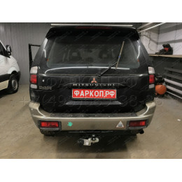 M107-F Лидер-плюс ТСУ для Mitsubishi Pajero Sport 1998-2008 без снятия и выреза бампера. Тип шара: F. Нагрузки: 2000/100 кг, масса фаркопа 16,2 кг (без электрики в комп