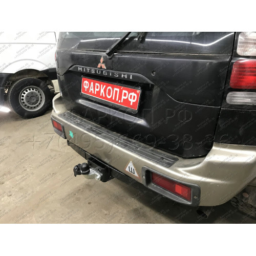 M107-F Лидер-плюс ТСУ для Mitsubishi Pajero Sport 1998-2008 без снятия и выреза бампера. Тип шара: F. Нагрузки: 2000/100 кг, масса фаркопа 16,2 кг (без электрики в комплекте)