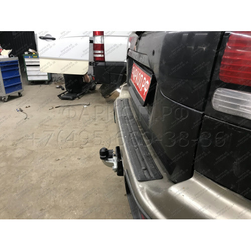 M107-F Лидер-плюс ТСУ для Mitsubishi Pajero Sport 1998-2008 без снятия и выреза бампера. Тип шара: F. Нагрузки: 2000/100 кг, масса фаркопа 16,2 кг (без электрики в комплекте)