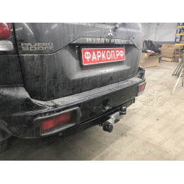M107-F Лидер-плюс ТСУ для Mitsubishi Pajero Sport 1998-2008 без снятия и выреза бампера. Тип шара: F. Нагрузки: 2000/100 кг, масса фаркопа 16,2 кг (без электрики в комп