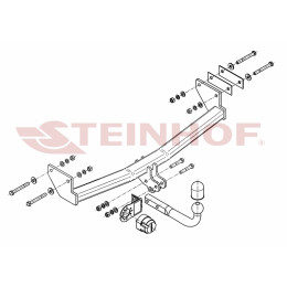 J-058 STEINHOF Фаркоп на Jeep Compass MK 2006-2011 (без подрезки бампера), Jeep Compass MK 2006-2017 (требуется подрезка бампера), Jeep Liberty 2006-2011 (без подрезки бампера). Тип ш