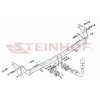 K-050 STEINHOF Фаркоп на Kia Rio седан 2013-2017 без снятия и подрезки бампера. Тип шара: AH (горизонтальное быстросъемное крепление шара на ключе). Нагрузки: 1200/75 кг, масса фаркопа 23,5 кг (без электрики в комплекте)