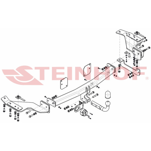 K-065 STEINHOF Фаркоп на Kia Carnival VQ 2006-2015. Требуется подрезка бампера. Тип шара: A. Нагрузки: 2000/85 кг, масса фаркопа 28,47 кг (без электрики в комплекте)