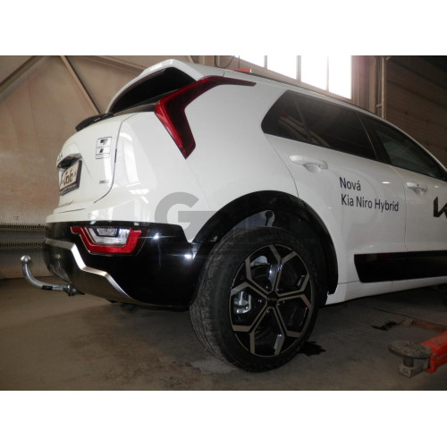 K051A GALIA Полностью оцинкованный фаркоп на Kia Niro 2021-. Тип шара: A. Невидимый вырез бампера. Нагрузки: 1350/100 кг, масса фаркопа 13,62 кг