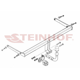 M-017 STEINHOF Фаркоп на Mazda 2 хетчбек 3/5 дверей DE 2007-2015 без подрезки бампера. Тип шара: A. Нагрузки: 1250/80 кг, масса фаркопа 12,9 кг (без электрики в компл