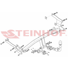 M-039 STEINHOF Фаркоп на Mazda 3 хетчбек 5 дверей BM 2013-2019. Требуется подрезка бампера. Тип шара: AH (горизонтальное быстросъемное крепление шара на ключ