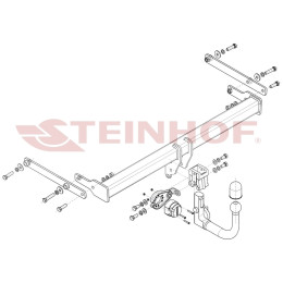 M-062 STEINHOF Фаркоп на Mazda 3 седан 2019- без подрезки бампера. Тип шара: AV (вертикальное быстросъемное крепление шара на ключе). Нагрузки: 1800/90 кг, мас