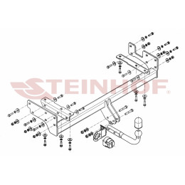 M-344 STEINHOF Фаркоп на Mitsubishi Outlander 2003-2007 без снятия и подрезки бампера. Тип шара: A. Нагрузки: 1500/75 кг, масса фаркопа 21,4 кг (без электрики в комплект