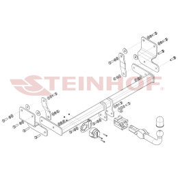 M-360 STEINHOF Фаркоп на Mitsubishi Pajero Pinin H70 3 двери 1999-2007. Требуется подрезка бампера. Тип шара: AH (горизонтальное быстросъемное крепление шара на ключ