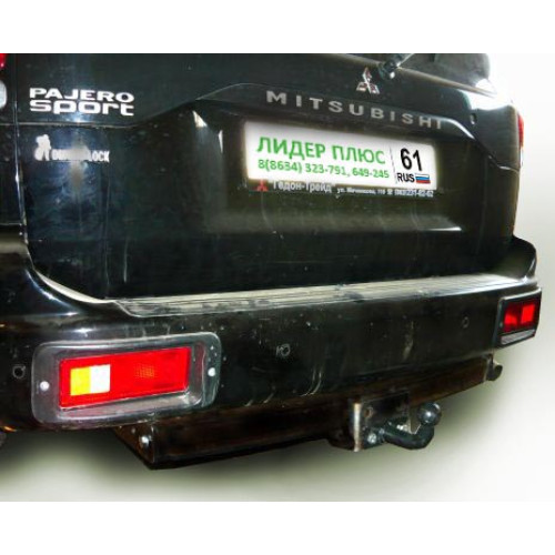 M107-F Лидер-плюс ТСУ для Mitsubishi Pajero Sport 1998-2008 без снятия и выреза бампера. Тип шара: F. Нагрузки: 2000/100 кг, масса фаркопа 16,2 кг (без электрики в комплекте)
