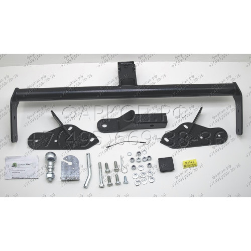 M114-E Лидер-плюс ТСУ для Mitsubishi Pajero III 2000-2007, IV 2007-2020 без снятия и выреза бампера. Тип шара: E. Нагрузки: 1500/100 кг, масса фаркопа 18,5 кг (без электрики в комплекте)