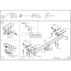N040C GALIA Полностью оцинкованный фаркоп на Nissan X-Trail T30 2001-2007. Тип шара: C (горизонтальный съемный). Подрезка бампера. Нагрузки: 2100/100 кг, масса фаркопа 15,37 кг