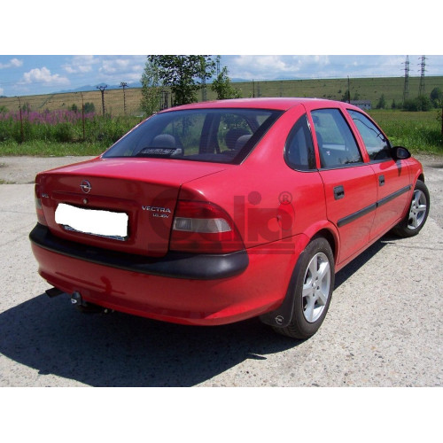 O029A GALIA Полностью оцинкованный фаркоп на Opel Vectra B седан/универсал/хетчбек 1995-2002. С 1999 большой вырез бампера. Тип шара: A. Установка без снятия и выреза бампера. Нагрузки: 1500/75 кг, масса фаркопа 15,82 кг