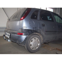 O054A GALIA Полностью оцинкованный фаркоп на Opel Corsa C 2000-2006. Особенности: Номерной знак на заднем бампере. Подрозетник убирается за бампер. Тип ша