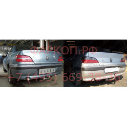 P027C GALIA Полностью оцинкованный фаркоп на Peugeot 406 седан 1995-2004. Тип шара: C (горизонтальный съемный). Установка без снятия и выреза бампера. Нагру