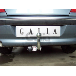 P027C GALIA Полностью оцинкованный фаркоп на Peugeot 406 седан 1995-2004. Тип шара: C (горизонтальный съемный). Установка без снятия и выреза бампера. Нагру