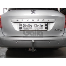 P041A GALIA Полностью оцинкованный фаркоп на Peugeot 308 универсал 2008-2013. Тип шара: A. Установка без снятия и выреза бампера. Нагрузки: 1700/75 кг, масса фа