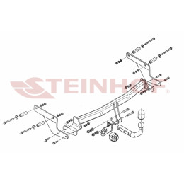 R-016 STEINHOF Фаркоп на Renault Captur 2013-2020 (Европейская версия) без снятия и подрезки бампера. Тип шара: A. Нагрузки: 1200/75 кг, масса фаркопа 17,1 кг (без эле