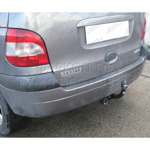 R-100 STEINHOF Фаркоп на Renault Megane I Scenic, кроме 4x4 1996-06/2003 без снятия и подрезки бампера. Тип шара: A. Нагрузки: 1400/75 кг, масса фаркопа 16,3 кг (без электрики в комплекте)