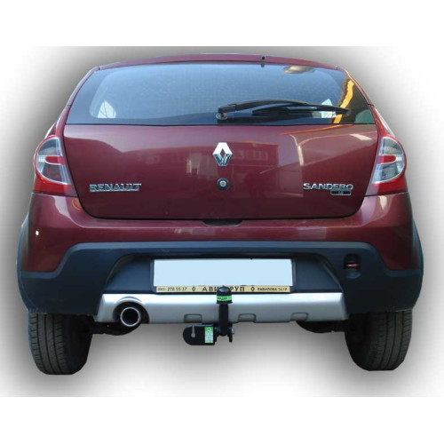 R110-A Лидер-плюс ТСУ для Renault Sandero Stepway 2008-2014 без снятия и выреза бампера. Нагрузки: 1200/75 кг, масса фаркопа 21,32 кг (без электрики в комплекте)