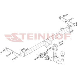 S-306 STEINHOF Фаркоп на Skoda Fabia IV PJ3 хетчбек 06/2021-. Требуется подрезка бампера. Тип шара: AV (вертикальное быстросъемное крепление шара на ключе). Наг